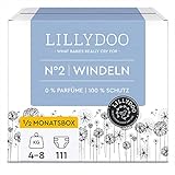 LILLYDOO hautfreundliche Windeln, Größe 2 (4-8 kg), Halbmonatsbox (111 Windeln) (FSC Mix)