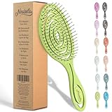 Ninabella Haarbürste ohne Ziepen für Damen,Herren & Kinder-Entwirrbürste für Locken,lange & nasse Haare-Nachhaltige Detangler Bürste mit Spiralfeder aus recyceltem Material-Hair Brush Light Green