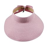 Faltbarer Sommer-Sonnenhut mit niedlicher Schleife, Sonnenhut für Damen, Baseballkappe, Onkel, Baseballkappe, rose, One size