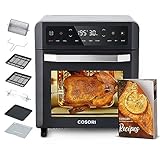 COSORI Heißluftfritteuse 12L, 11 Mutifunktionen, LCD-Display, Dörrautomat Funktion, Duale Heizung, Sichtfenster, Airfryer XXL, Minibackofen, Rezeptbuch, 7 Zubehör, 220℃