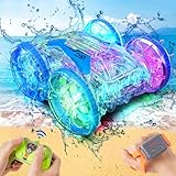 VATOS Amphibienfahrzeug Ferngesteuertes Auto für Kinder ab 4 5 6 7 8 9 Jahre - Ferngesteuert RC Auto mit LED Licht Outdoor Spiele Pool Strand Spielzeug Junge 5-12 Jahre Geschenke Wasser Spielzeug