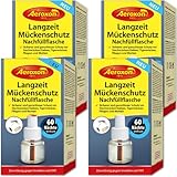 Aeroxon Mückenschutz Nachfüllflasche 4x - passend zu Aeroxon Mückenstecker, Mückenabwehr, Mückenstecker Nachfüllpack