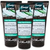 3 er Pack Kneipp Men Duschgel 3in1 Frisch & Sensitiv 3 x 200 ml