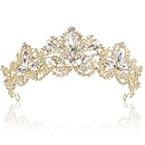 Krone Damen,Prinzessin Krone,Diadem Tiara,Krone Mädchen,Krone Gold Damen Tiara Hochzeit Tiaras und Kronen für Frauen Strass Kristall Königin Tiara für Hochzeit,Festzüge, Geburtstag Party