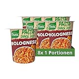 Knorr Pasta Snack Pot Bolognese leckere Instant Nudeln fertig in nur 5 Minuten 8x 68 g