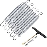 GZFTMKOBNS Trampolin Federn für 240 244 305 360 366 396 400 426 bis 430 cm Ersatzfeder,10 Stück Fitness-Trampolinfedern + 1 Stück Federwerkzeug (128mm, 5Zoll)