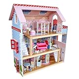 KidKraft Puppenhaus Chelsea aus Holz mit Möbeln und Zubehör für Mini Puppe, Spielset für Minipuppen, Spielzeug für Kinder ab 3 Jahre, 65054, Exklusiv bei Amazon