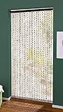 Dekoleidenschaft Bambus-Türvorhang Ring in Ring Balkontür Insektenschutz-Vorhang, Fadenvorhang, Bambusvorhang, Raumteiler, Balkonvorhang, Dekovorhang für Balkon- und Terrassentür