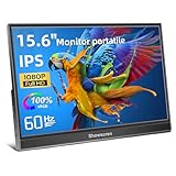 Showscren 15,6 Zoll Tragbarer Monitor, IPS Gaming Computer Display FHD 1920x1080P 100% sRGB HDMI/USB C Portable Monitor für PC/Laptop/Xbox/PS4/PS5/Switch, Monitor mit Lautsprecher