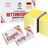 ALPHA MEDICAL® - 12 Stück - Premium Rettungsdecke Gold/Silber im Vorteilspack - 210 x 160cm - Erste Hilfe Decke - Notfalldecke als Kälteschutz & Hitzeschutz - Aludecke - Notdecke - Wärmefolie