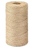 G2PLUS 100M Braun Juteschnur, 1.5mm Jute Schnur für Garten, 2-Lagig Bastelschnur für Basteln, Jute Dekokordel für DIY Kunstgewerbe Gartenarbeit