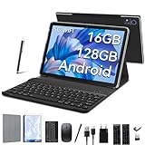 2024 Neueste Tablet 10 Zoll,5G Wifi Android Tablet Mit 16GB RAM+128GB ROM(1TB TF),2-in-1 Tablet Mit Tastatur Maus Stift-Octa-Core2.0Ghz | 7000mAh | 1080FHD | 13MP Kamera |WLAN GPS OTG Typ-c-Schwarz