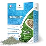 LERAVA® Eisensulfat [20m²] - Versorgung mit Eisen, Kalium, Magnesium - Moosvernichter Rasen- Bodenansäuerung für bessere Nährstoffaufnahme - Für jeden Rasentyp -Eisendünger Rasen – Rasendünger Eisen