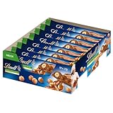 Lindt Schokolade NUSS DELUXE Riegel Vollmilch Haselnuss | 18 x 35g | Geröstete Haselnüsse in feiner Nusscrème umhüllt von feinschmelzender Vollmilch-Schokolade | Pralinengeschenk | Schokoladengeschenk