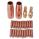 mig Zubehör Set, Schweißdüsen 21-50, Gasdüsen, Kontaktdüse 11-35 - Hochwertige Kupferteile, Passgenaues Ersatzteil Set, Für Mig/Brenner und Schutzgasschweißgerät