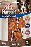 8in1 Triple Flavour Wings Kaustangen für Hunde - Kausnacks mit extra viel Fleisch, 113g Beutel (ca. 6 Stück)