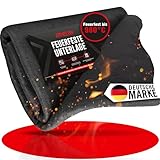 ATHELON® Feuerfeste Unterlage [1x1 m] - extra Dicke Hitzeschutzmatte aus Carbonfilz [feuerfest bis 980°C] - Brandschutzmatte oder Grillunterlage für Outdoor & Indoor [flexibel zuschneidbar]