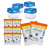 BigDean 4x Luftentfeuchter Feuchtigkeits-Stopper mit 8 x 400g Nachfüll-Beutel Granulat – Feuchtigkeitskiller Raumentfeuchter nachfüllbar + wiederverwendbar ohne Strom