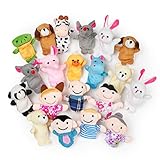 THE TWIDDLERS 20 Stück Fingerpuppen, Tiere & Familienfiguren - Super Weich - Geschenk für Babys & Kleinkinder, Perfekt für Partygeschenke