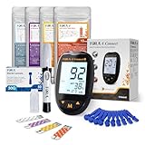 FORA 6 Connect | 4-in-1 Blutzucker-, Keton-, Cholesterin-, Harnsäure-Messgerät | Für die Selbstanwendung zu Hause | Bluetooth & App | Inkl. Teststreifen & Zubehör, Schwarz