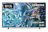 Samsung QLED 4K Q64D Fernseher 55 Zoll, TV mit Quantum Prozessor Lite 4K, 100% Farbvolumen, 4K Upscaling, Motion Xcelerator, Smart TV, GQ55Q64DAUXZG, Deutsches Modell [2024]