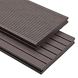 FAMIROSA WPC Massive Terrassendielen mit Zubehör 20 m² 2,2m Dunkelbraun