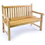 Divero 2-Sitzer Gartenbank Catania aus Teak-Holz, unbehandelt – Farbe: Natur-Braun