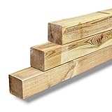 MyTimber® KDI Zaunpfosten | Echtholz Kantholz 70x70 mm| | Bauholz | Holzbalken | Vierkantholz | Holzpfosten Pfosten (150CM)