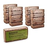 Humuserde I Erde aus Kokosfasern 20 x 650g I 100% natürlich & biologisch abbaubar I nährstoffarme Anzuchterde torffrei & ungedüngt I Kokoserde für Pflanzen/Hochbeete & Terrarien