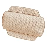 Spirella - Badewannenkissen Alaska Mit 8 Saugnäpfen Antibakteriell - Rutschhemmend Waschbar - Beige - 23 x 32 cm