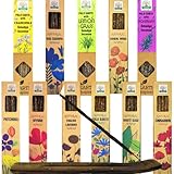 Bio-Räucherstäbchen, natürliches Weihrauch, ungiftig: Packung mit 6 Packungen + Räuchergefäß, Aromatherapie, Entspannung, Meditation.