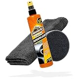 detailmate Auto Cockpitpflege Set: Armor All Kunststoff Tiefenpfleger glänzend 300ml Microfasertuch Premium 320GSM Applikatorpad Ø90mm | Kunststoffpflege Auto Innenraum