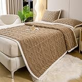 Winter-Matratzenauflage, 180 x 200 cm, ultraweich, hypoallergen und atmungsaktiv, perfekt für Sofa, Wohnwagen, Reisen, Kaffeebraun, 3 Stück