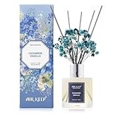 Airkeep Raumduft Kaschmir Vanille Duft, Reed Diffuser mit 8 Duftstäbchen, Lufterfrischer für Badezimmer, Wohnung, Heimdekoration, 100ml