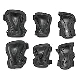 Rollerblade EVO PRO Gear 3 Pack, Inline-Skate Schonerset - Inliner Protektoren für Ellbogen, Knie und Hand für Damen und Herren, Unisex, Schwarz, XL
