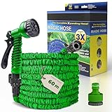 Flexibler Gartenschlauch 60m mit 7-Modus-Bewässerungsdüse, Schnellanschluss und Anti-Verwicklung-Design - Robust, leicht und einstellbar für verschiedene Outdoor-Bewässerungsbedürfnisse