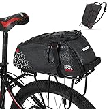 KEMIMOTO 2 IN 1 Gepäckträgertasche, 8L & Wasserdicht Fahrradtaschen für Gepäckträger, Mehrere Fächer, mit Tragegriff und Schultergurt, Fahrrad Taschen hinten