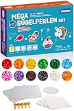 Smowo® 10.000 Bügelperlen Set inkl. 15 Farben, Steckplatten und Zubehör - 5mm Perlen Basteln Box - Perfektes Geburtstags Spielzeug