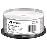 Verbatim BD-R DataLifePlus Blu-ray Rohlinge, 50 GB, Blu-ray-Disc mit 6-facher Schreibgeschwindigkeit, mit Kratzschutz, Blu-ray-Disks für Video- und Audiodateien, 25er-Pack Spindel