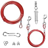 Trixie 2293 Spannleine mit Laufleine, 15 m, rot