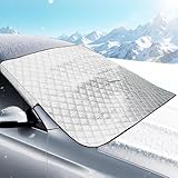 DURNYDT Auto Windschutzscheiben Abdeckung, Windschutzscheibe Sonnenschutz, Auto Winter Frostabdeckung Sonnenschutz, UV-Schutz für Sommer, Sonne, Staub, Schnee, EIS, Frost
