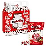 Nutella Adventskalender 2025 mit 24 Schoko-Überraschungen, 528 g & Duplo Knusperlen 97,5 g – Süßigkeiten-Bundle, süßes Geschenkset für die Adventszeit, ideal für Freunde, Familie & Nutella-Liebhaber