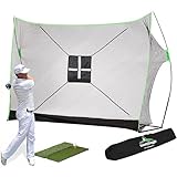 SteadyDoggie Golfnetz-Bündel – inkl. professionellem zum Patent angemeldetem Golf-Übungsnetz, Chipping Target & Tragetasche (Netz-Bundle)