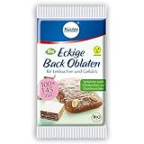 Küchle eckige Back Oblaten Bio Vegan 100mm 40g pro Packung 1er Pack Esspapier zum Backen von Makronen & Lebkuchen