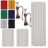 GTIWUNG 170 & 400 & 830 Tie Points Mini Breadboard Kit, Lötfreie Prototyp Leiterplatte für Arduino Proto Shield + 130Stk Steckbrücken Jumper Wire Kabel