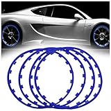 KLZWCP 16-20 Zoll Felgenschutz Für Räder, Reifenschutz Radkantenring 4er-Set Schutzzierring Für Autoreifen, Antikollisions Kratzfest Auto Umrüstsatz(Size:17 inch,Color:Blau)