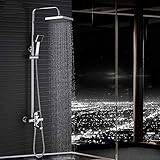 Luxus Chrom Poliert Badezimmer Dusche Wasserhahn Regen Dusche Wasserhahn Badewanne Mischbatterie mit Handbrause Bad Dusche Mischbatterie,
