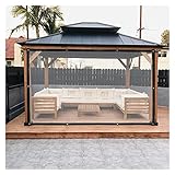 Plane Transparent mit Ösen, Outdoor PVC Trennvorhänge Planenvorhänge für Pavillons Pergola Balkone Gärten Klar Seitenteile Wetterfeste Plane (Color : Clear, Size : 2x3m/6.56x9.84ft)