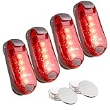 ABSINA 4er Pack LED Blinklicht Sicherheitslicht Schulranzen - Clip Licht LED mit Klettband als Schulranzen Beleuchtung, Lampe Kinderwagen, Jackenlampe, Lampe Joggen, Hundelicht, Blink Lichter Kinder