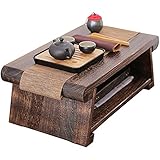 Coffee Tables Beistelltisch, Couchtisch 2-stufig mit Ablageregal, Retro japanischer Teetisch, Tatami-Tisch für Wohnzimmer, Erkerfenster (Color : Dark Brown, Size : 50 * 30 * 20cm)